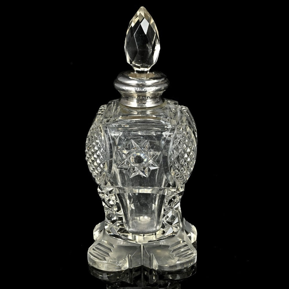 Antique Edwardian perfume bottle close up