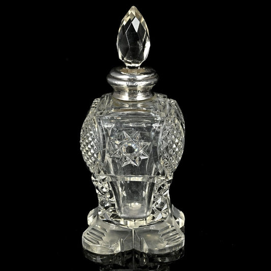 Antique Edwardian perfume bottle close up