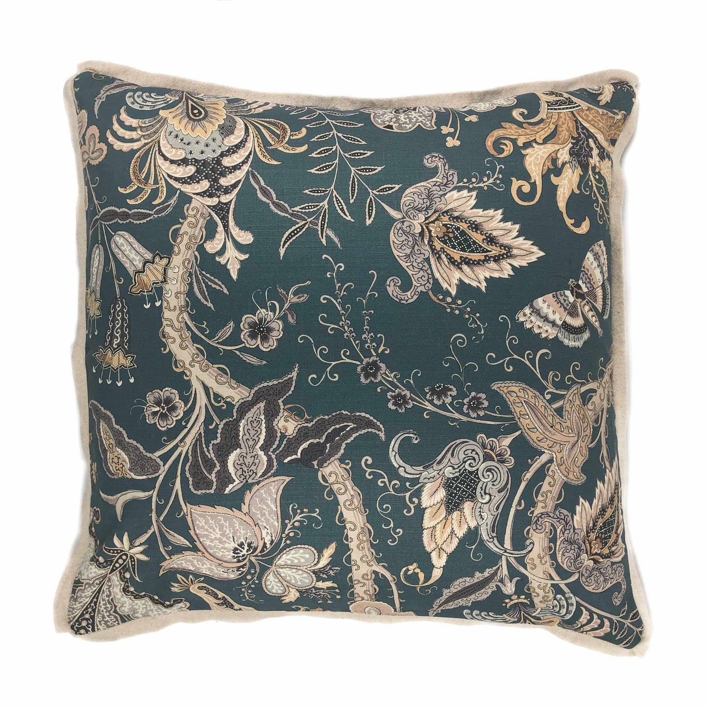 Blue paisley print scatter cushion 60cm x 60cm
