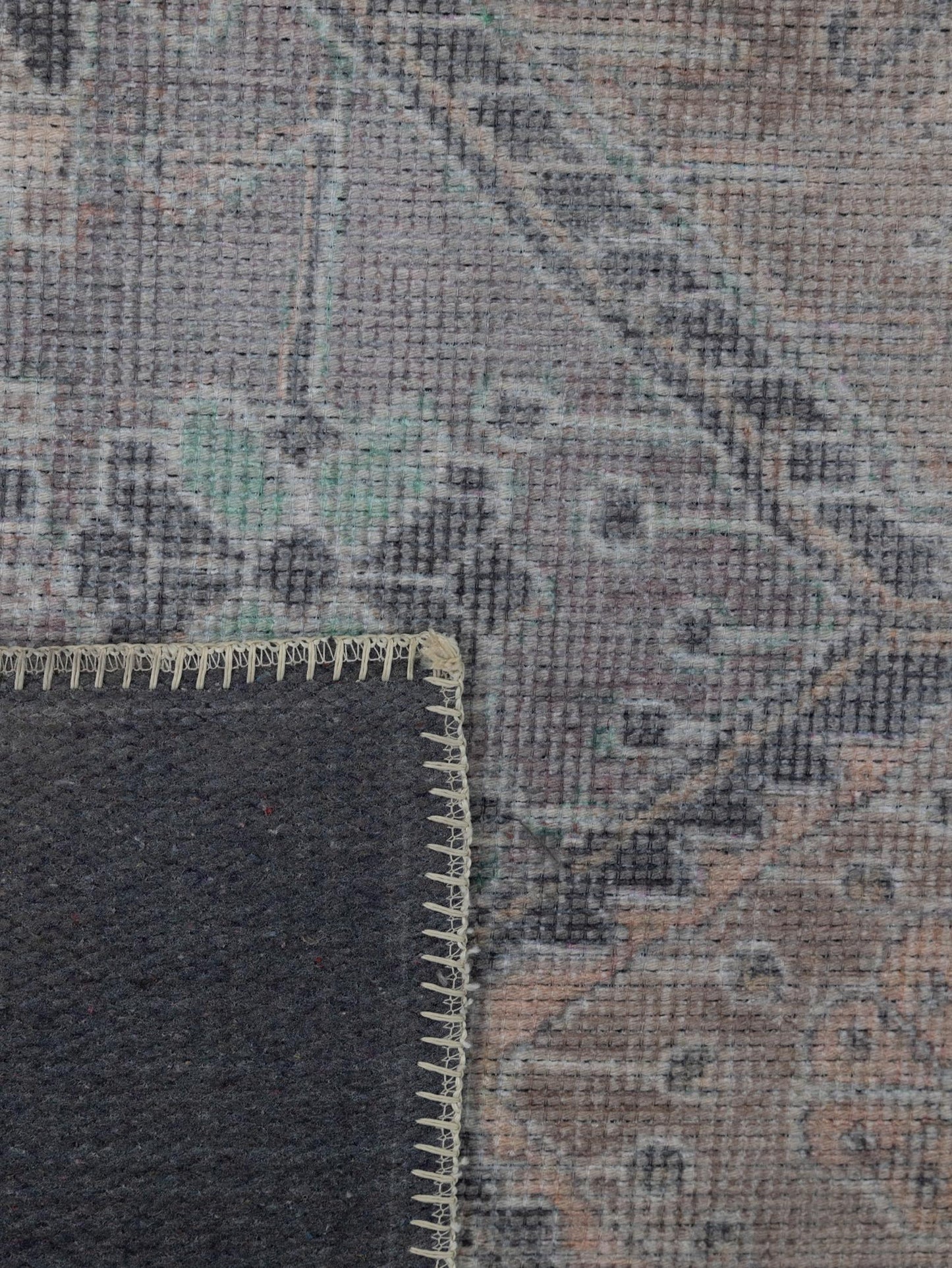 Modern Persian inspired rug with vintage appeal in soft blues and grey tones