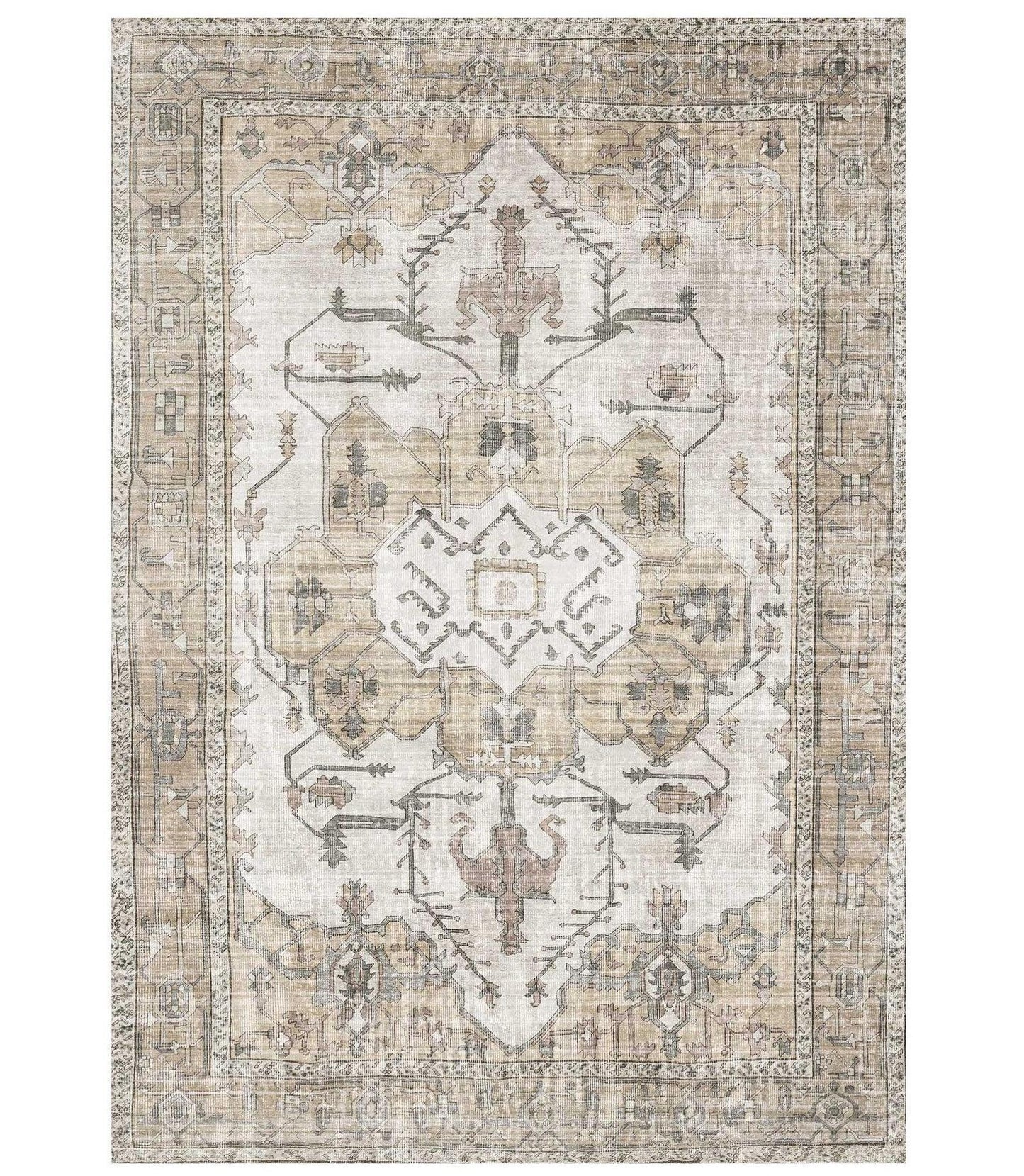 Modern Persian inspired rug with a vintage appeal in neutral tones