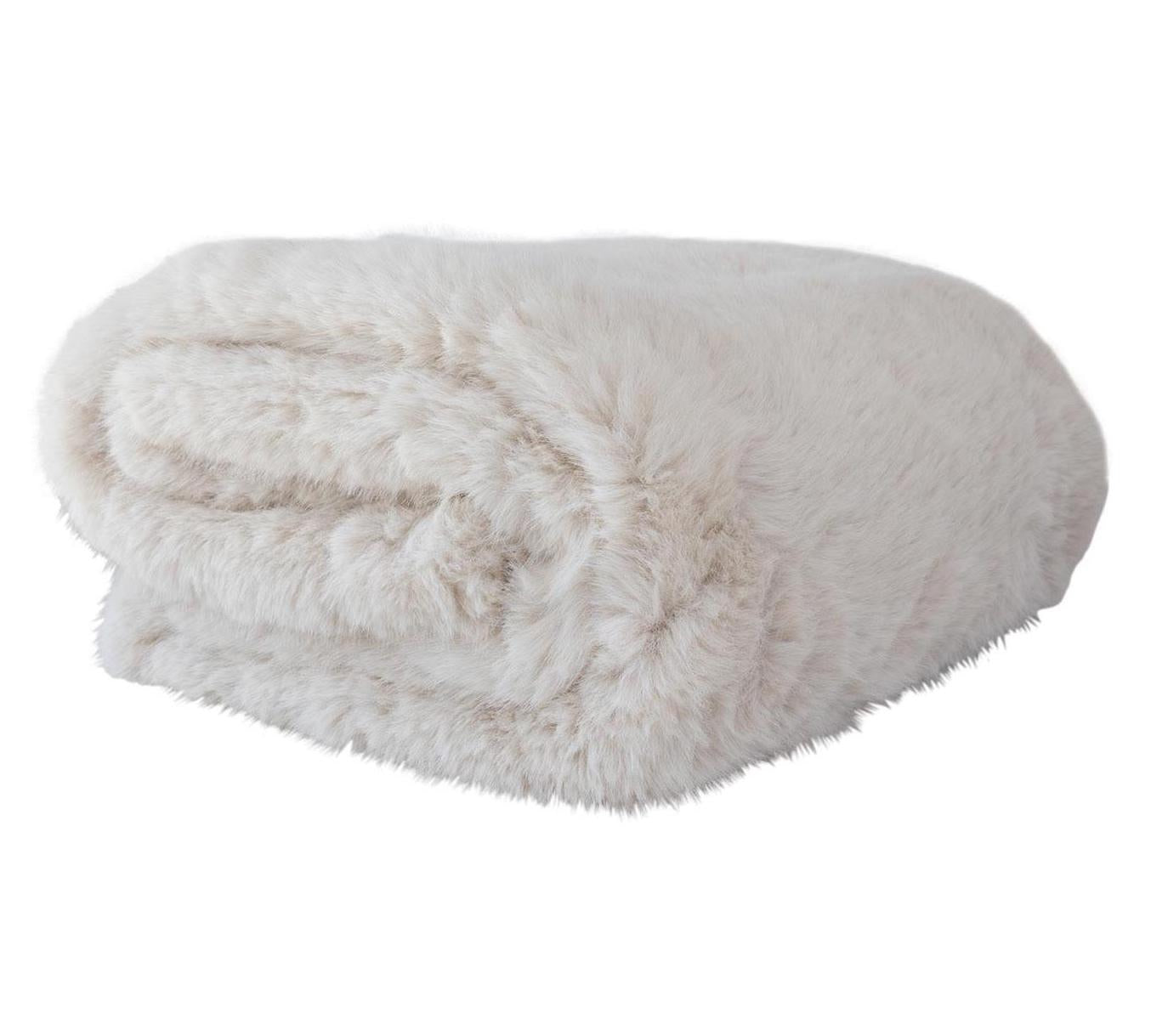 White fluffy blanket on a white background
