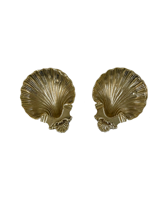 Vintage Brass Shell Dishes (Pair)