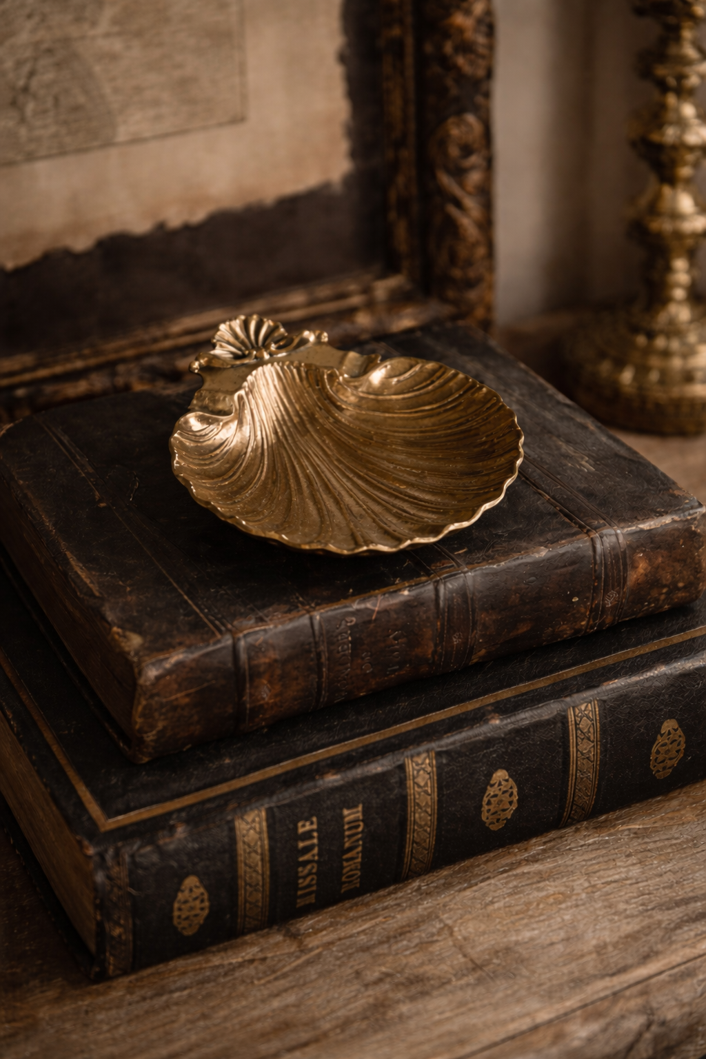 Vintage Brass Shell Dishes (Pair)