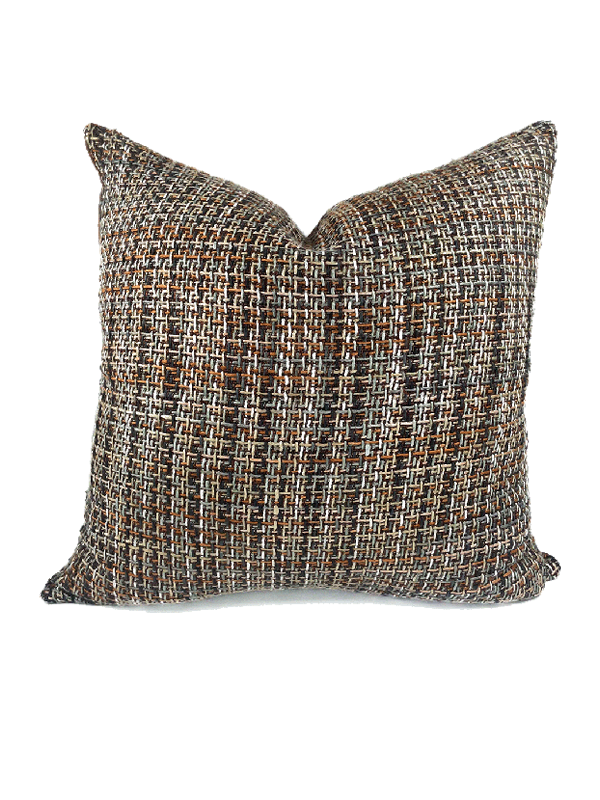 Textured woven scatter cushion  with a woven pattern on a white background