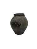 Antique Chinese stoneware pot on a white background