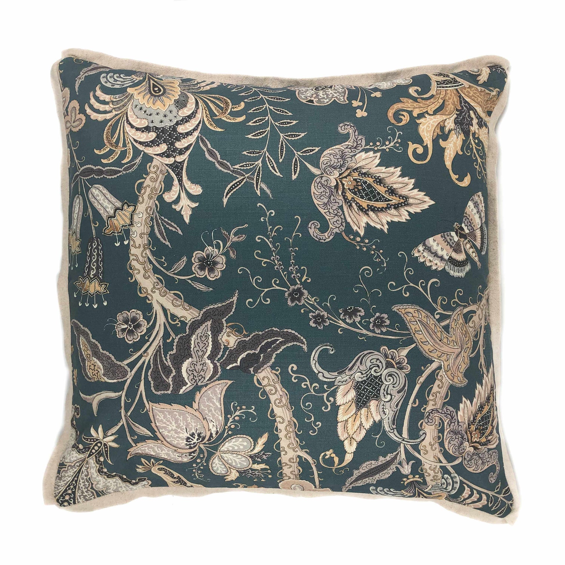 Blue paisley print scatter cushion 60cm x 60cm 