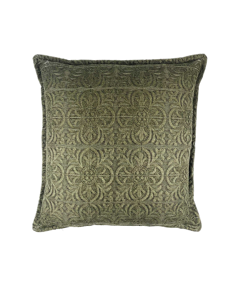 Decorative pillow with intricate pattern on a white background