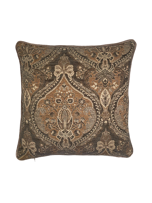 Decorative pillow with intricate pattern on a white background