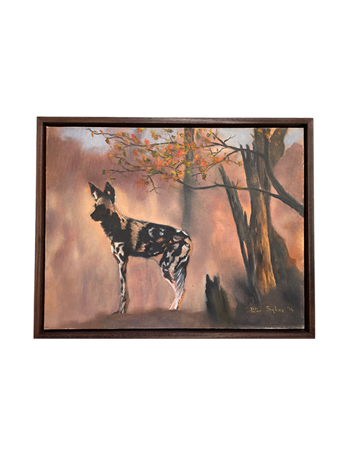 African Wild Dog Oil Painting