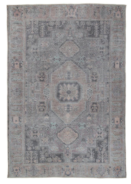Modern Persian inspired rug with vintage appeal in soft blues and grey tones