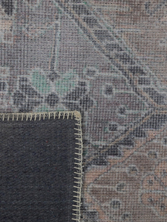 Modern Persian inspired rug with vintage appeal in soft blues and grey tones