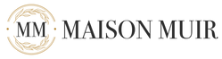 Maison Muir logo with 'MM' initials and wreath on a white background