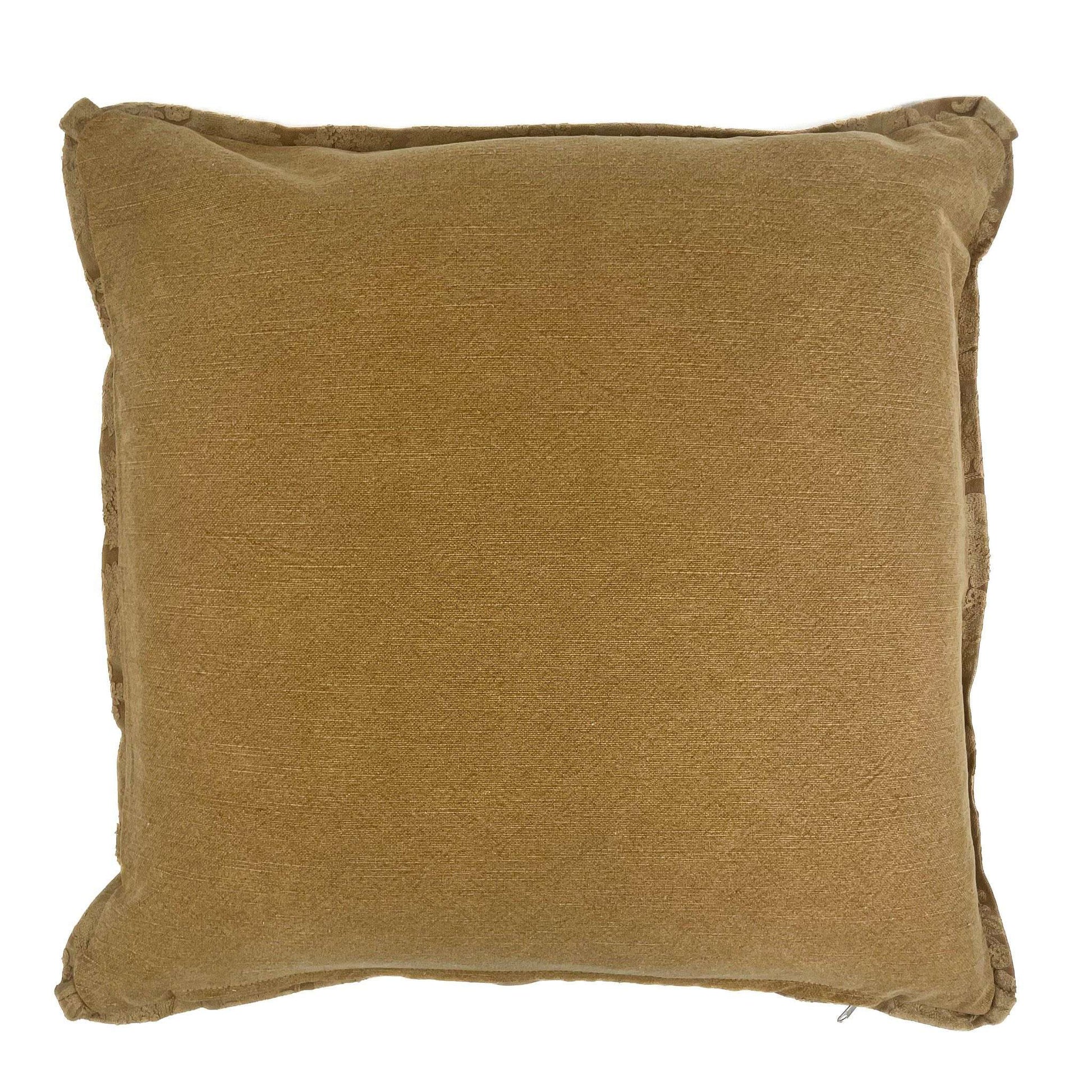 Brown textured pillow on a white background