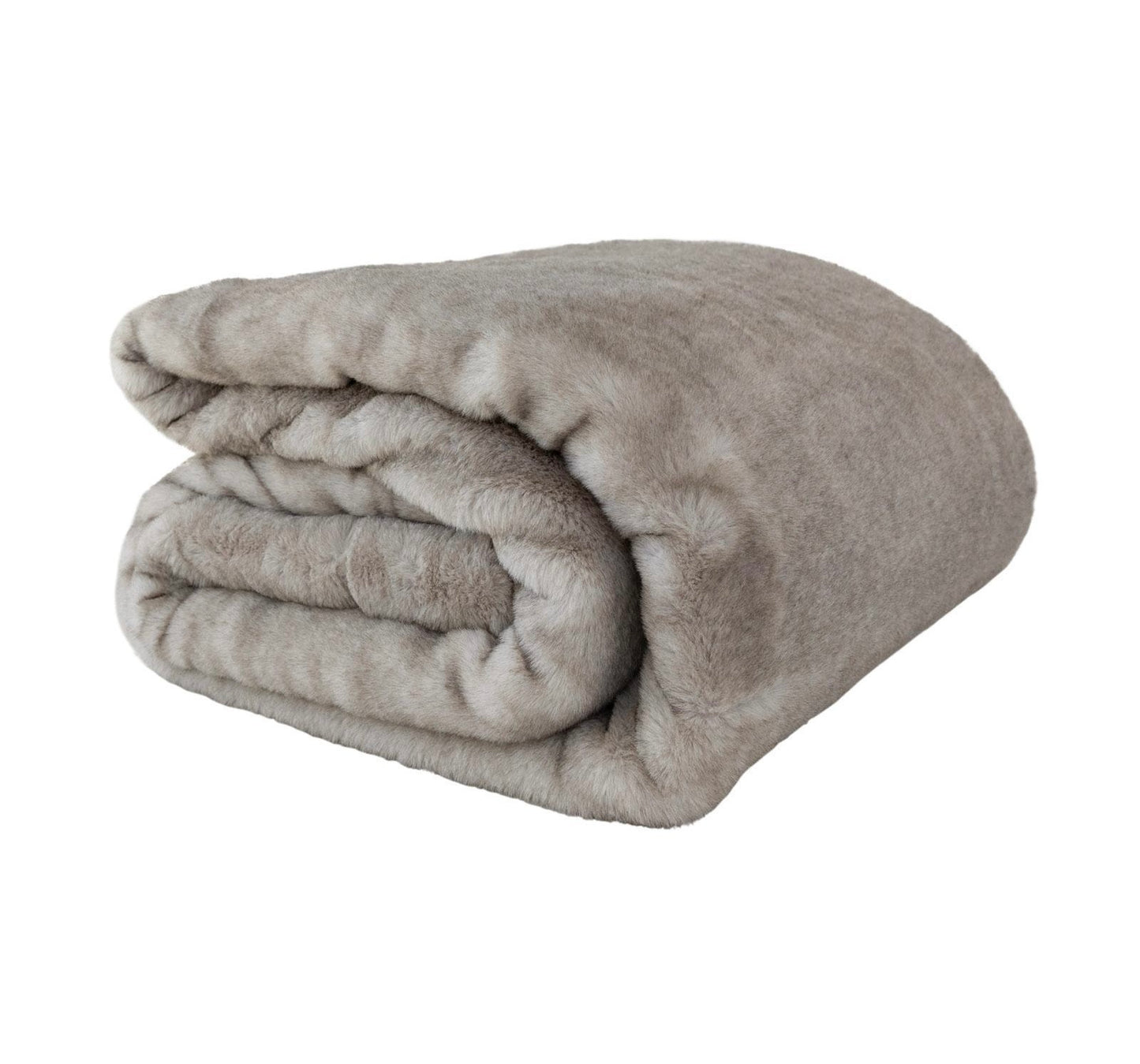 Large soft and cosy faux fur blanket in ecru colour 260cm x 160cm