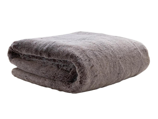 Luxurious and cosy brown faux fur throw 220cm x 140cm