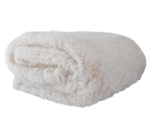 White fluffy blanket on a white background